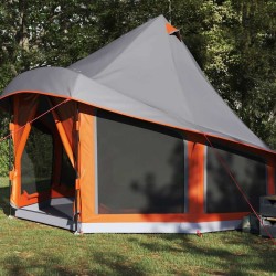Tente Tipi avec toit Gris et orange 404 x 370 x 270 cm taffetas 524473524473