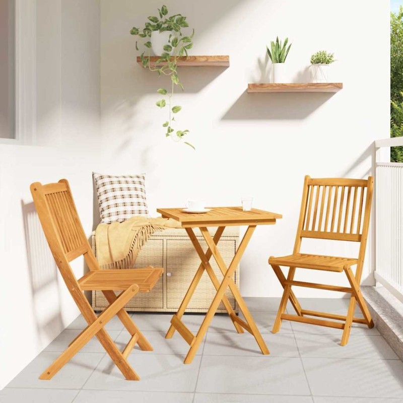 Ensemble bistro de jardin 3 pcs Marron Bois d'Acacia Massif 524500524500