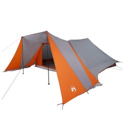 Tente Tipi avec toit Gris et orange 660 x 456 x 200 cm taffetas 524508524508