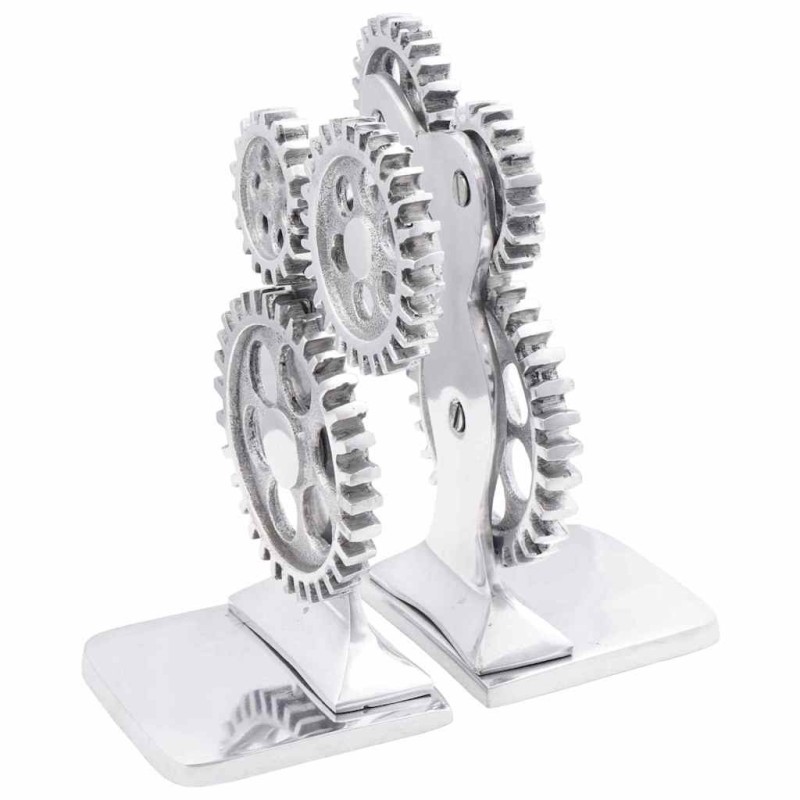 Serre-livres 2 pcs Argenté 10 x 10 x 22 cm Aluminium 524516524516