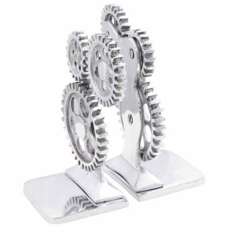 Serre-livres 2 pcs Argenté 10 x 10 x 22 cm Aluminium 524516524516
