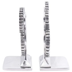 Serre-livres 2 pcs Argenté 10 x 10 x 22 cm Aluminium 524516524516