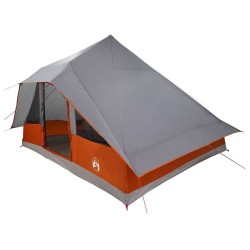 Tente Tipi avec toit Gris et orange 364 x 281 x 257 cm taffetas 524523524523
