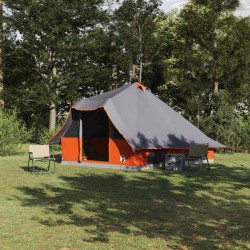 Tente Tipi avec toit Gris et orange 358 x 296 x 258 cm taffetas 524526524526