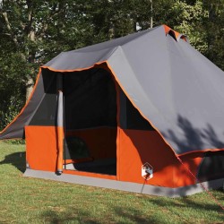Tente Tipi avec toit Gris et orange 358 x 296 x 258 cm taffetas 524526524526