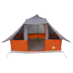 Tente Tipi avec toit Gris et orange 358 x 296 x 258 cm taffetas 524526524526