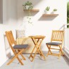 Chaise pliante avec coussin 2 pcs Marron Bois d'acacia massif 524530524530