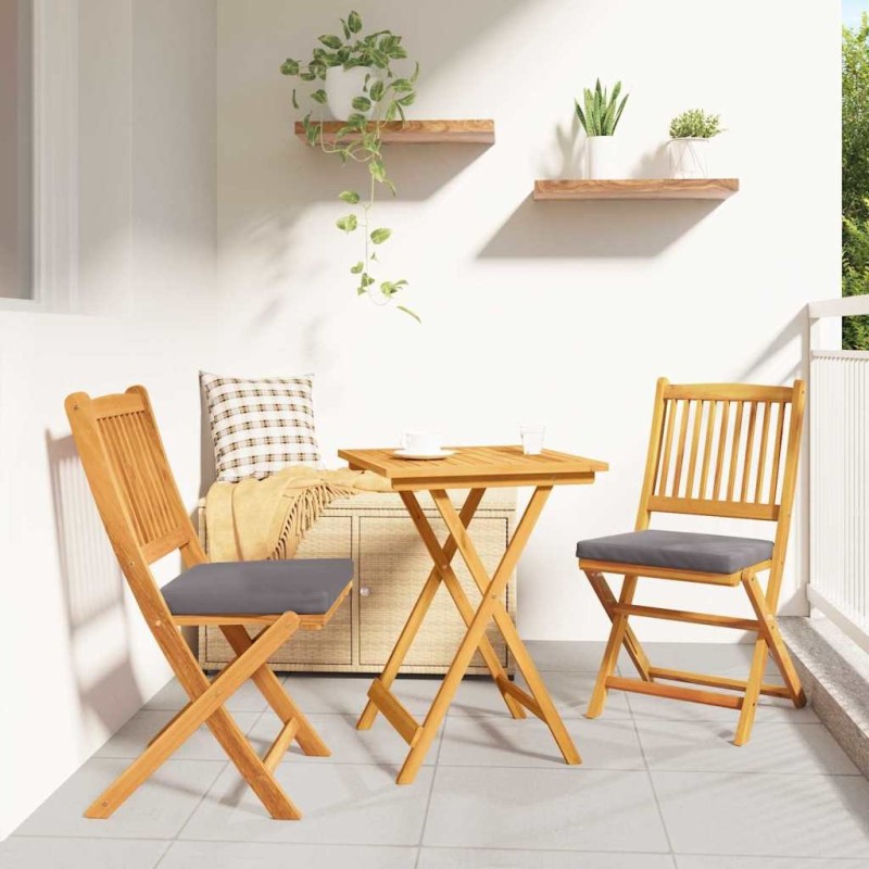 Ensemble bistro de jardin 3 pcs Marron Bois d'Acacia Massif 524531524531