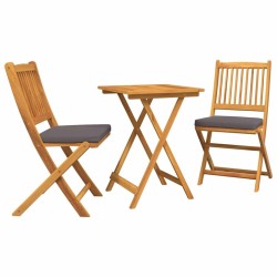 Ensemble bistro de jardin 3 pcs Marron Bois d'Acacia Massif 524531524531