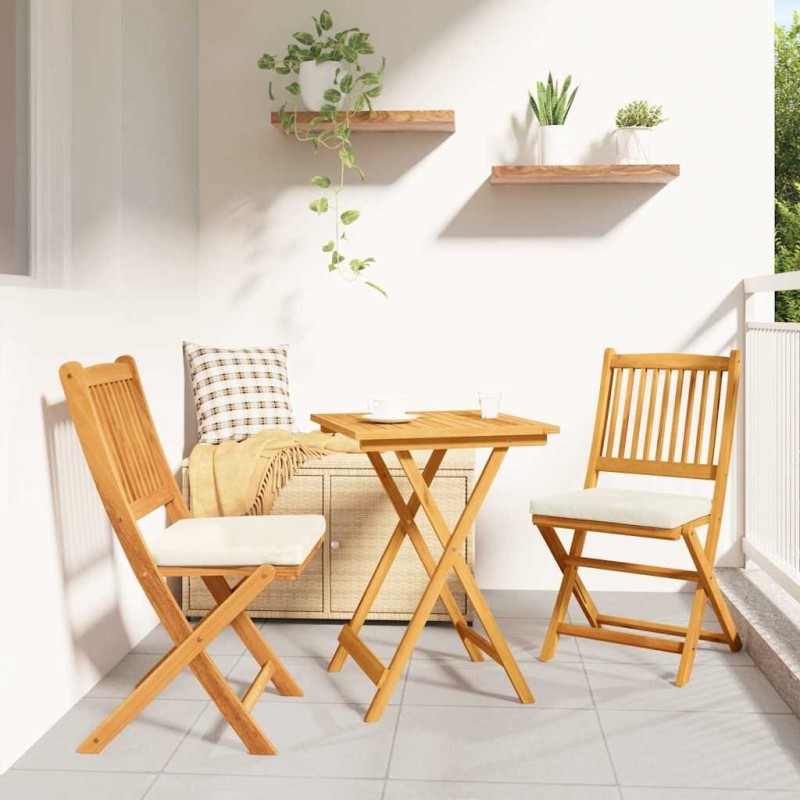 Ensemble bistro de jardin 3 pcs Marron Bois d'Acacia Massif 524533524533