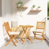 Ensemble bistro de jardin 3 pcs Marron Bois d'Acacia Massif 524533524533