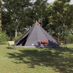 Tente Tipi avec toit Gris et orange 560 x 560 x 300 cm taffetas 524538524538