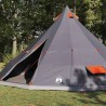 Tente Tipi avec toit Gris et orange 560 x 560 x 300 cm taffetas 524538524538