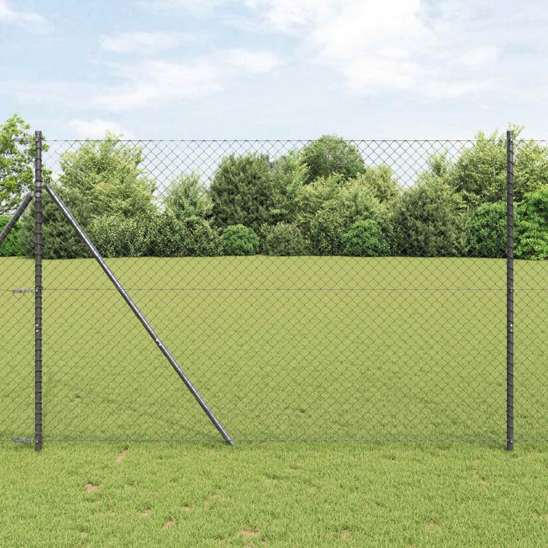 Clôture en treillis métallique Gris 10 x 1,6 m Acier 524560524560