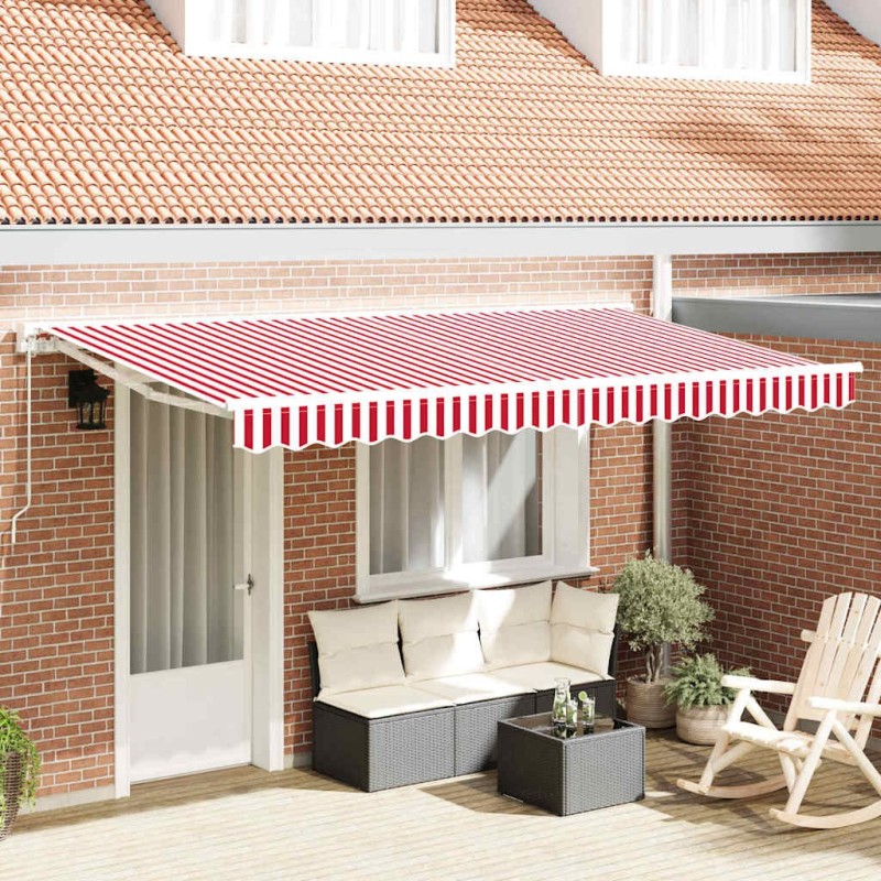 Toile de rechange pour auvent Rouge et Blanc 4 x 2 m Polyester 524672524672