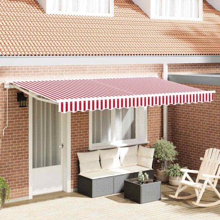 Toile de rechange pour auvent Rouge et Blanc 4 x 2 m Polyester 524672524672