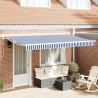 Toile de rechange pour auvent Bleu et Blanc 4 x 2 m Polyester 524707524707