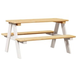 Table et bancs pour enfants IRUN blanc 90x79,5x50cm bois massif 524715524715