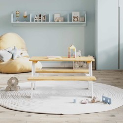 Table et bancs pour enfants IRUN blanc 90x79,5x50cm bois massif 524715524715