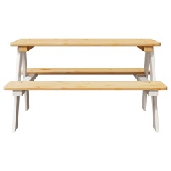 Table et bancs pour enfants IRUN blanc 90x79,5x50cm bois massif 524715524715