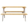 Table et bancs pour enfants IRUN blanc 90x79,5x50cm bois massif 524715524715