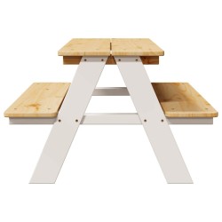 Table et bancs pour enfants IRUN blanc 90x79,5x50cm bois massif 524715524715