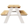 Table et bancs pour enfants IRUN blanc 90x79,5x50cm bois massif 524715524715