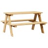 Table avec bancs pour enfants IRUN 90x79,5x50 cm bois massif 524724524724