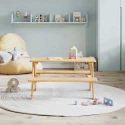 Table avec bancs pour enfants IRUN 90x79,5x50 cm bois massif 524724524724