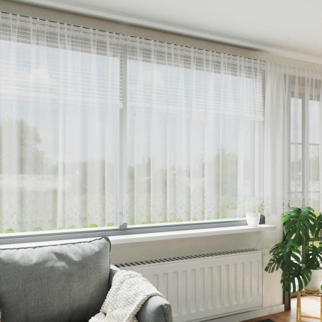 Rideau en Dentelle Floral Blanc 180 x 900 cm Polyester 524760524760
