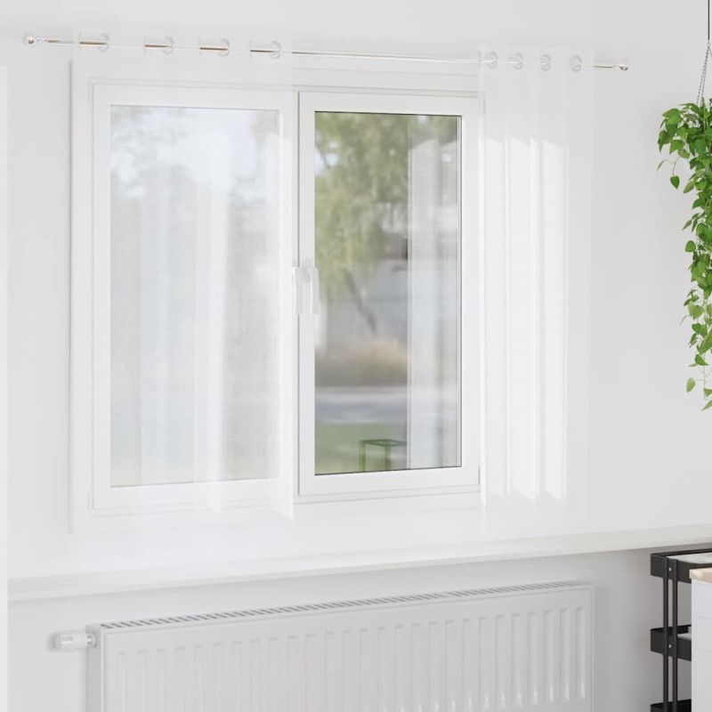 Rideau en Voile 2 pcs Blanc 175 x 140 cm Polyester 524761524761