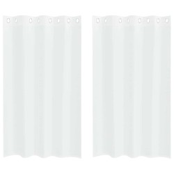 Rideau en Voile 2 pcs Blanc 175 x 140 cm Polyester 524761524761