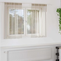 Rideau en Voile 2 pcs Couleur sable 140 x 140 cm Polyester 524767524767