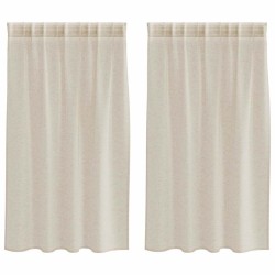 Rideau en Voile 2 pcs Couleur sable 140 x 140 cm Polyester 524767524767