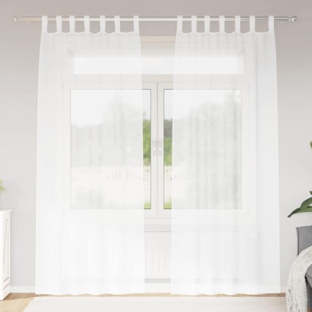 Rideau en Voile 2 pcs Blanc 260 x 140 cm Polyester 524768524768