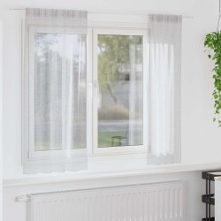 Rideau en Voile 2 pcs Gris clair 175 x 140 cm Polyester 524778524778