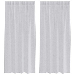 Rideau en Voile 2 pcs Gris clair 175 x 140 cm Polyester 524778524778