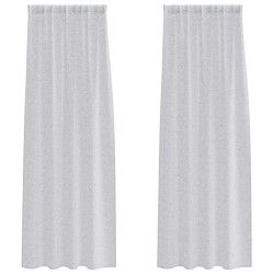 Rideau en Voile 2 pcs Gris clair 245 x 140 cm Polyester 524781524781