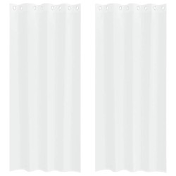 Rideau en Voile 2 pcs Blanc 225 x 140 cm Polyester 524784524784