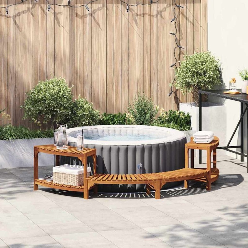 Enceinte de bain à remous demi-ronde Marron 252 x 112 x 55,5 cm 524797524797