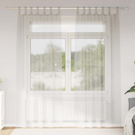 Rideau en Voile 2 pcs Crème 260 x 140 cm Polyester 524812524812