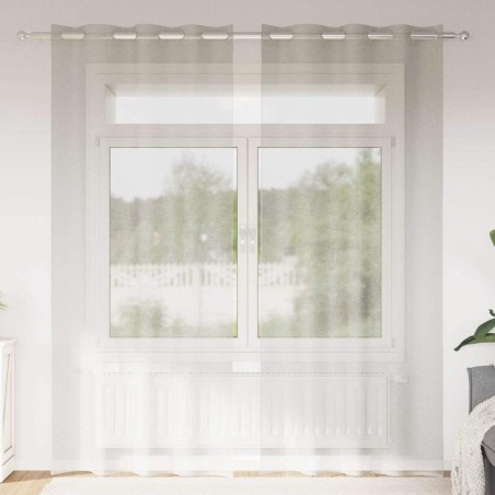 Rideau en Voile 2 pcs Crème 225 x 140 cm Polyester 524814524814