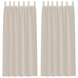 Rideau en Voile 2 pcs Couleur sable 260 x 140 cm Polyester 524823524823