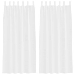 Rideau en Voile 2 pcs Blanc 245 x 140 cm Polyester 524832524832