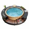 Cadre de bain à remous noir résine tressée 524836524836
