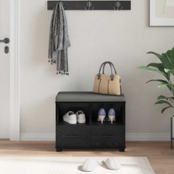 Banc d'entrée avec coussin Chêne Noir 60 x 38 x 46 cm 524856524856