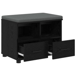 Banc d'entrée avec coussin Chêne Noir 60 x 38 x 46 cm 524856524856