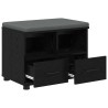 Banc d'entrée avec coussin Chêne Noir 60 x 38 x 46 cm 524856524856