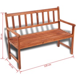 Banc de jardin 120 cm bois solide d'acacia 524869524869
