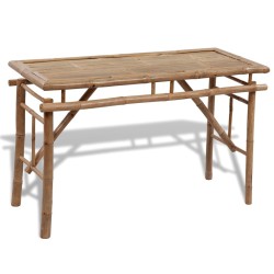 Table de brasserie avec 2 bancs 100 cm Bambou 524879524879